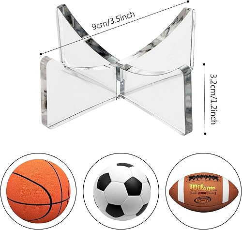 Miniatura 3 de Soporte de exhibición de acrílico para pelotas de fútbol, baloncesto, fútbol, voleibol, rugby, deportes, bolas, almacenamiento, trofeos, autógrafos,