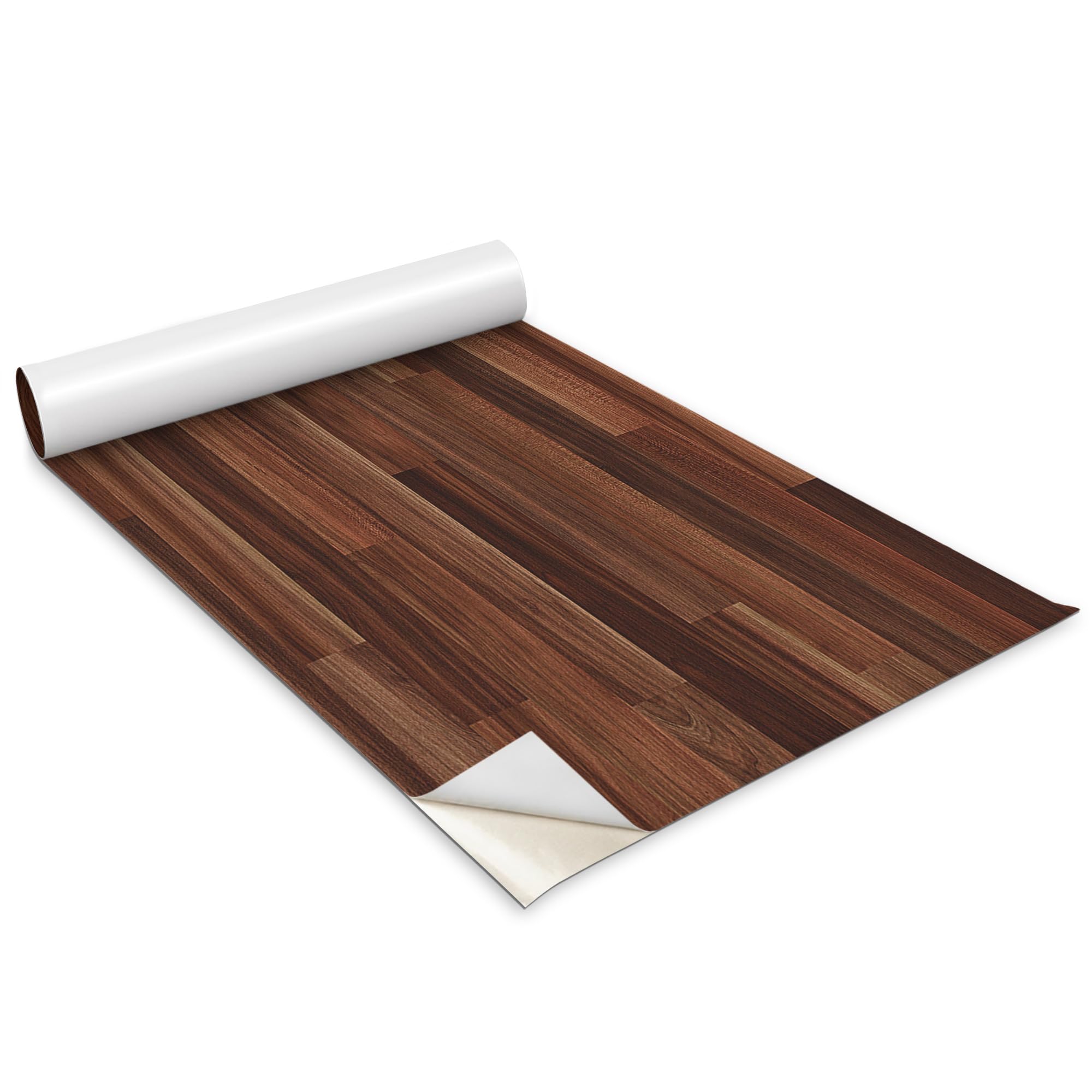 Sticker adhesif autocollant Wallfluent aspect planches sombres 100x50 cm pour meuble et salon