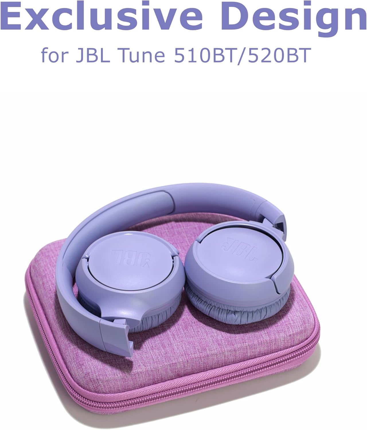 Ginsco Ultra-Slim Case Compatible with JBL Tune 510BT Bluetooth Headphones, with JBL Tune 520BT/670NC Live 460NC, Wireless On-Ear Headphones, Travel Carrying Headphone Case (Purple) - Image 3