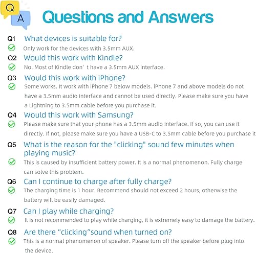 Miniatura 7 de Fiyapoo Altavoz Mini Portátil, Altavoz Móvil de 3W con Entrada de Línea para Teléfonos InteligentesTabletasComputadoras con Interfaz de Audio AUX de