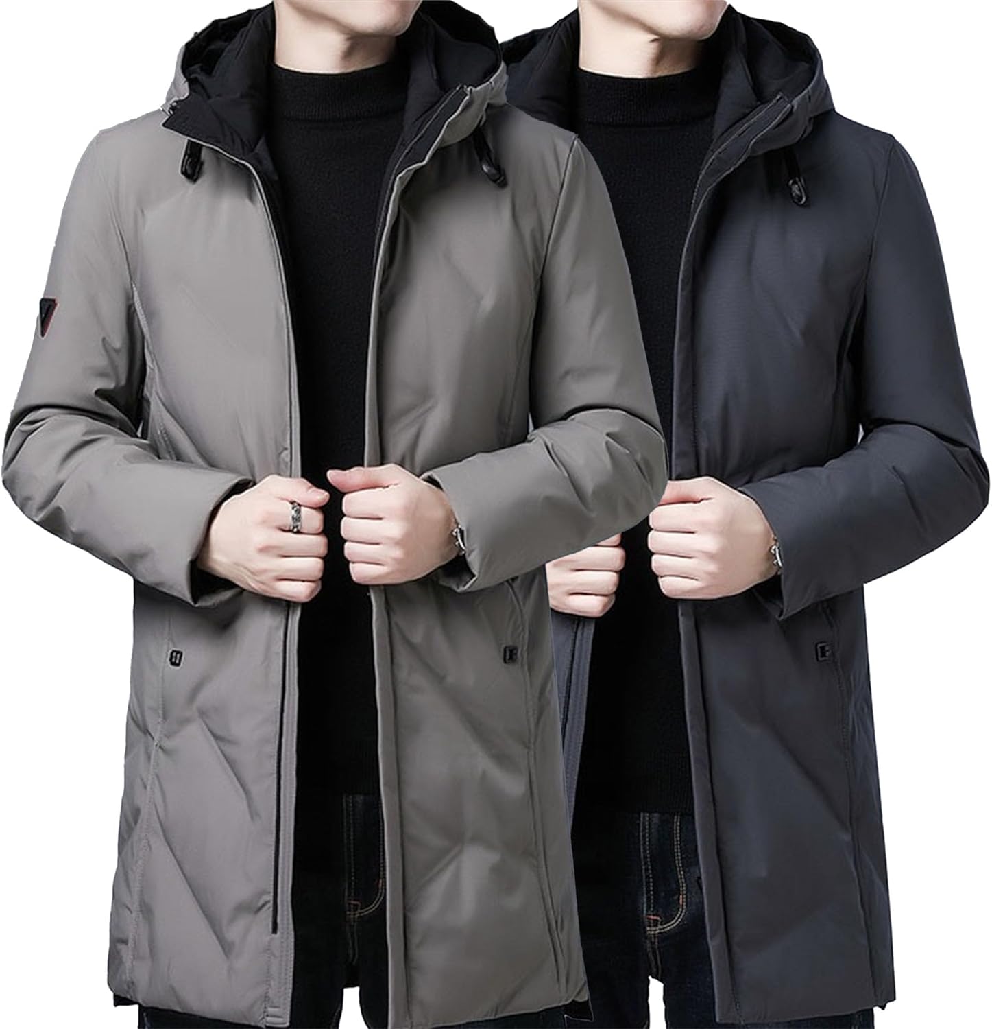 Men's Long Winter Parka Puffer Quilted Parka Windproof Jackets Waterproof Winter Warm Thicken Jacket