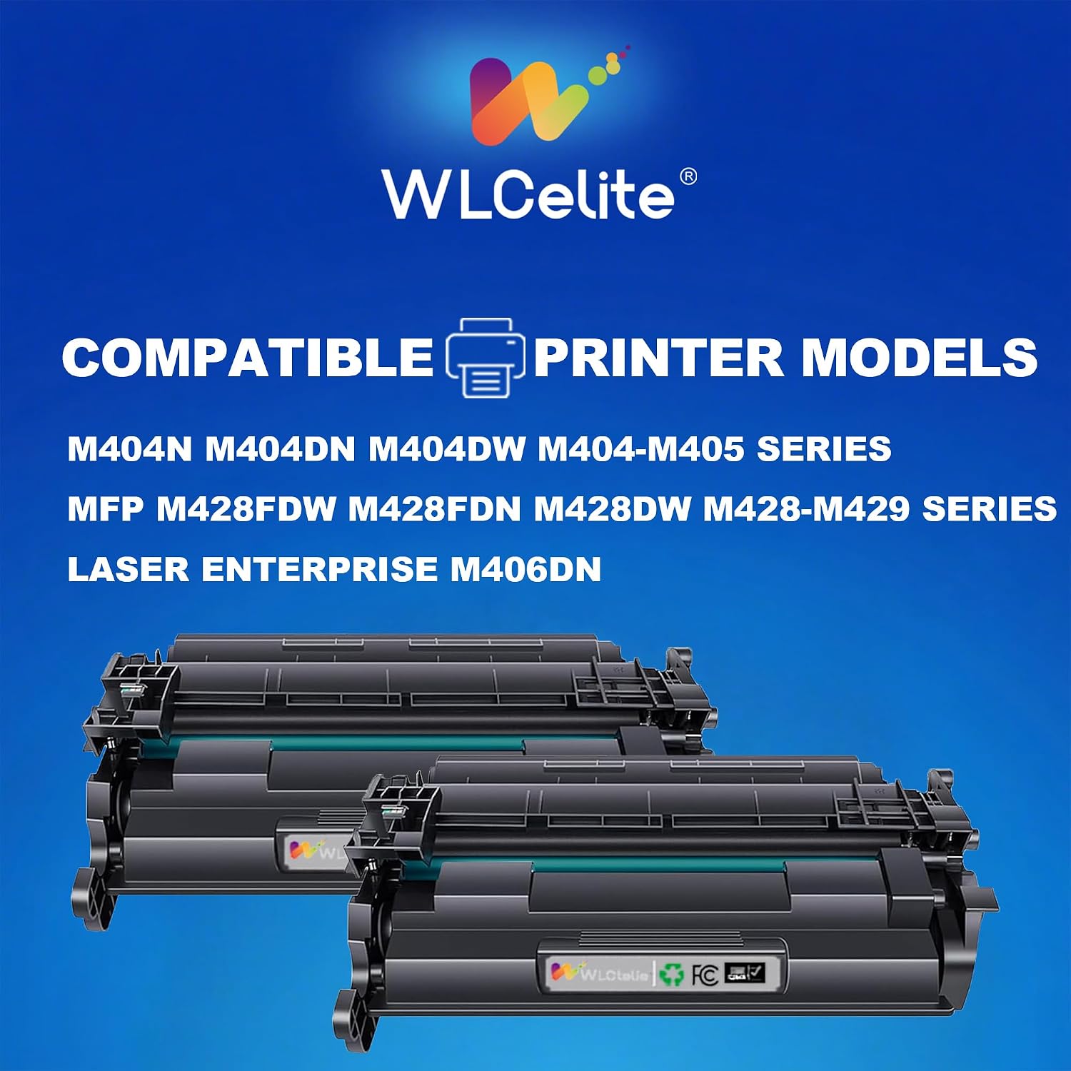 58X CF258X Toner Cartridge Black 2 Pack High Yield Replacement for HP 58X CF258X 58A CF258A Laser Pro MFP M428fdw M428fdn M428dw M428fdn Pro M404n M404dn M404dw Printer