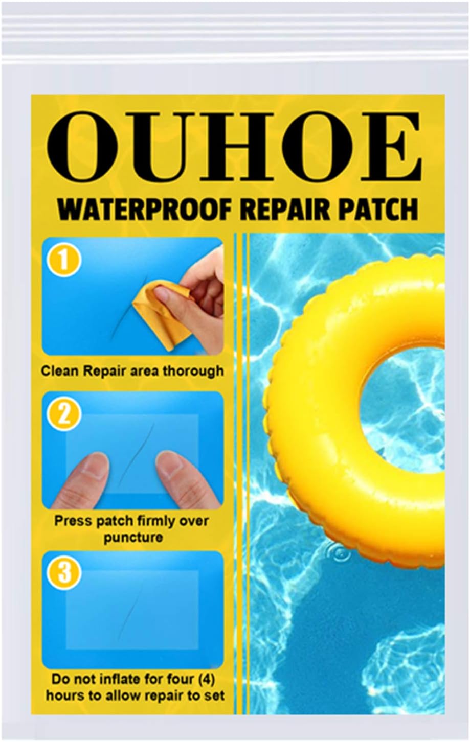 Irovami OUHOE 10Pcs Waterproof Leakproof Repair Patch Cuttable Adhesive Patch for Swim Ring Inflatable Objects