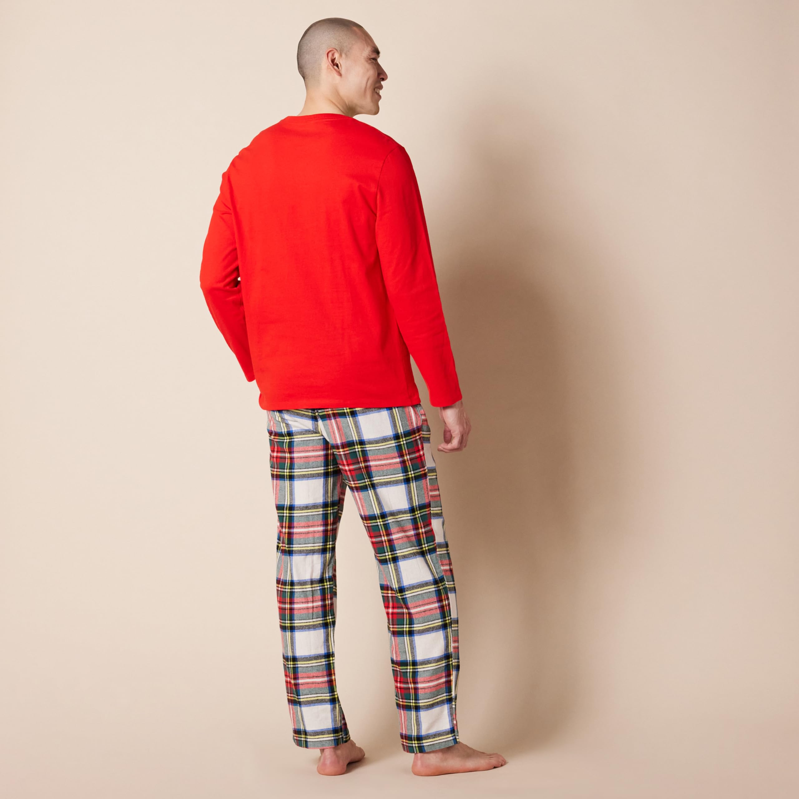 Amazon Essentials Completo Pigiama con Pantaloni e Maglia a Maniche Lunghe in Flanella Uomo