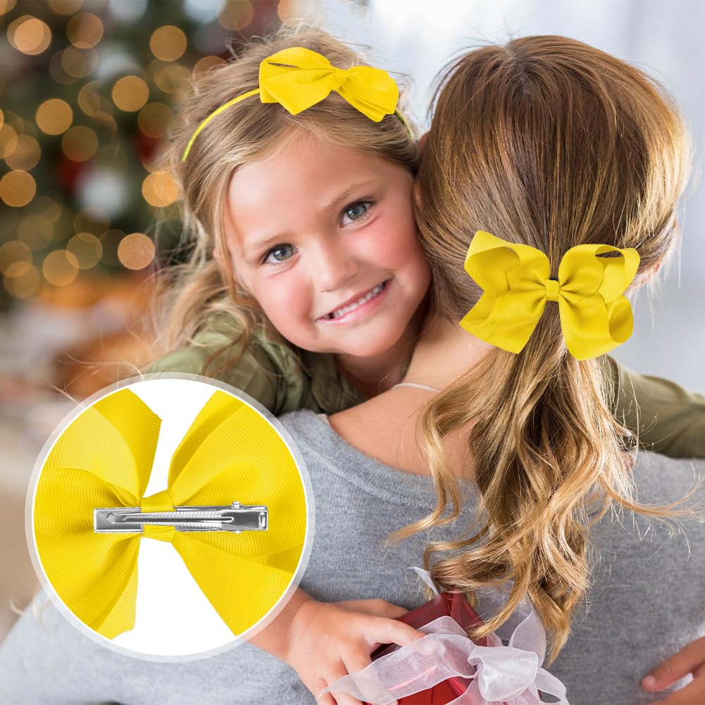 Righe E Pois Set-802 Accessori Per Capelli Bambina – 3 Pezzi Con Stella Bombata Glitter: Cerchietto, Elastico E Molletta Clic Clac, Rosa