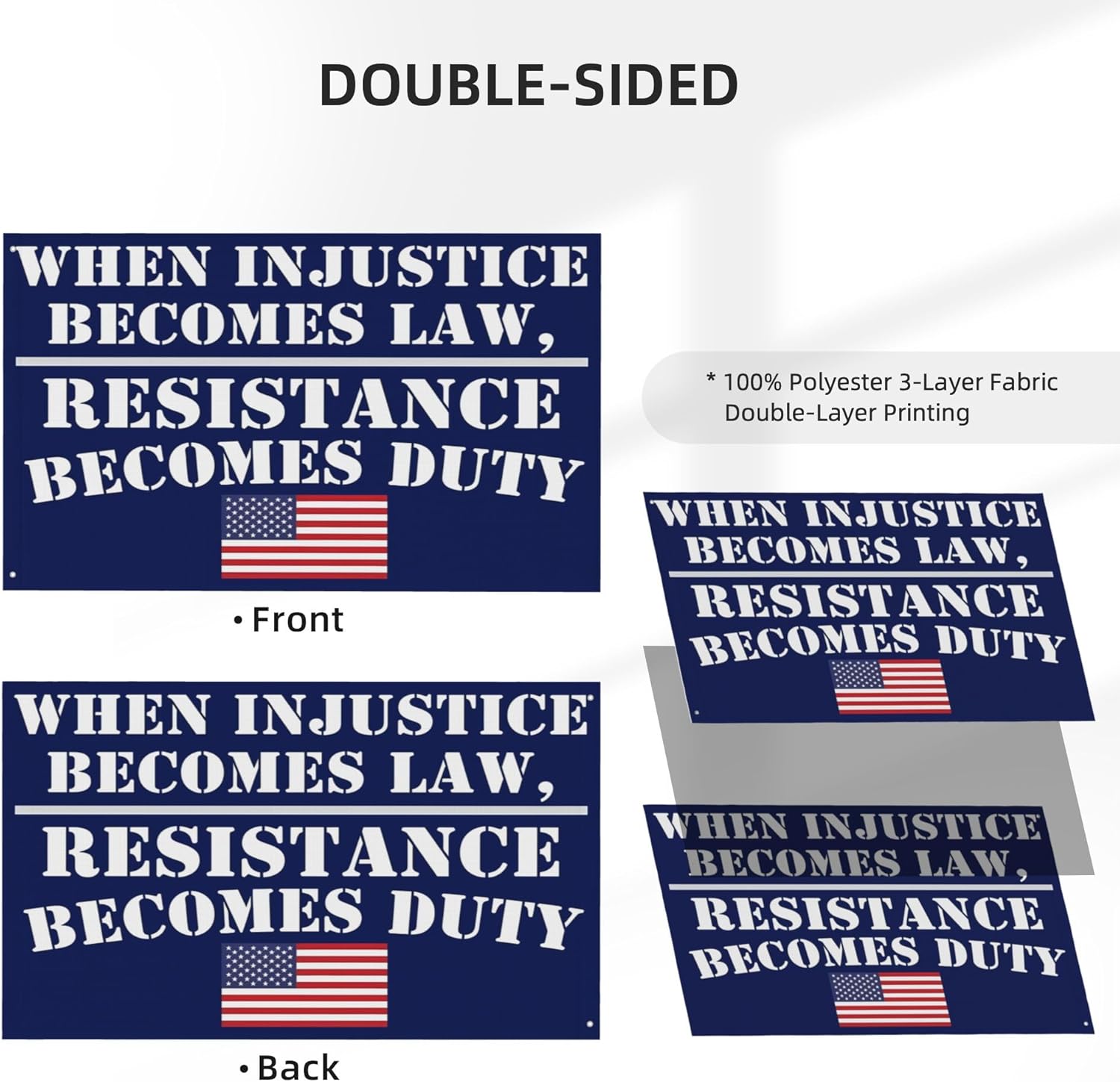 When Injustice Becomes Law Resistance Becomes Duty Flags for Outside 4x6 Rbg Ruth Bader Ginsburg Garden Flag Double Sided 3 Layers Yard Signs