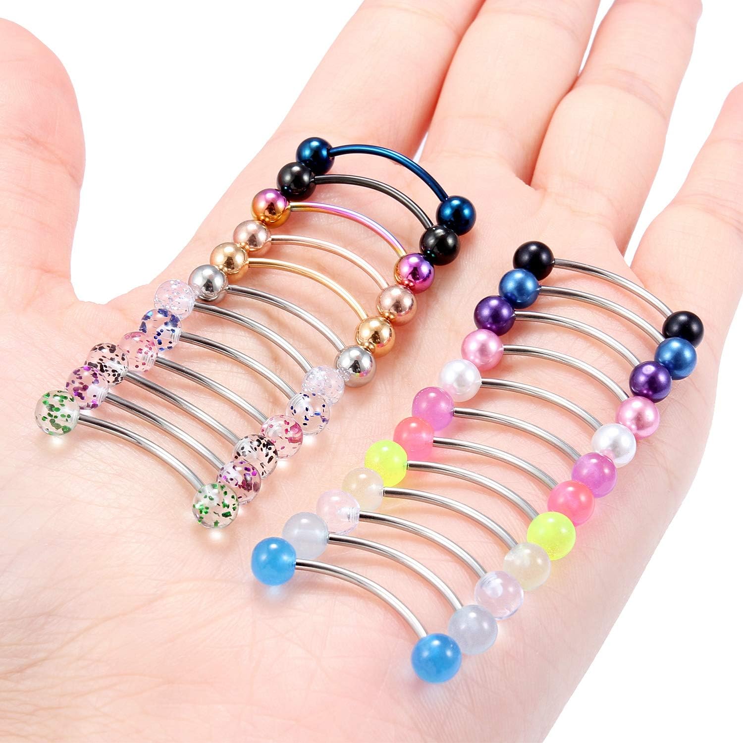 Amazon.com: Ftovosyo 24PCS 16G Surgical Steel Snake Eyes Tongue Ring Curved  Barbell Snake Bite Piercing Jewelry for Women Men Silver-Tone Rose Gold  Black Rainbow Glow in The Dark 10mm 3/8 inch :