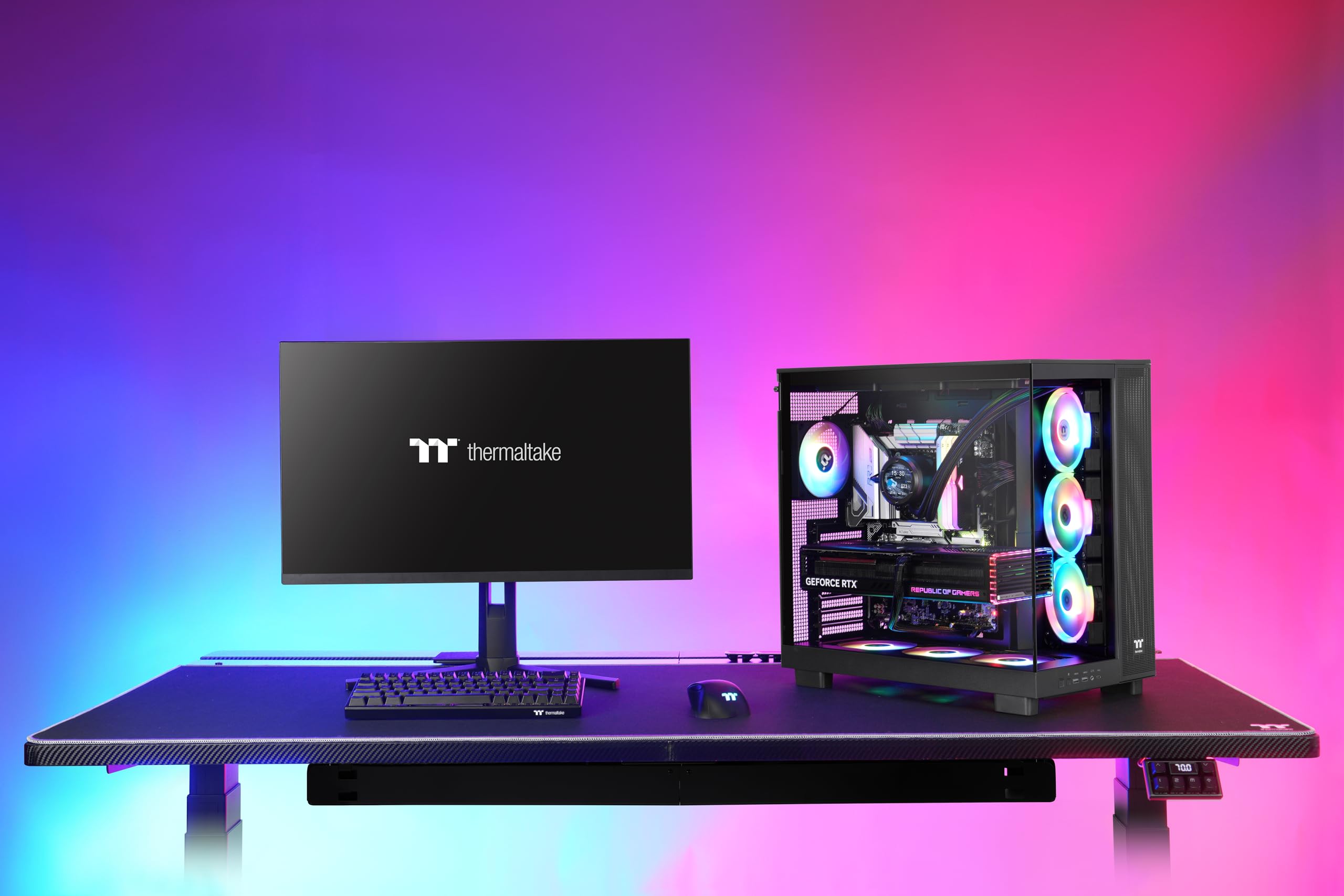 Thermaltake View 380 XL TG ARGB | Mid Tower PC‑Gehäuse | 4‑mm Tempered Glass | E‑ATX & XL‑Mainboard Support | USB‑C Front I/O | 360‑mm Radiator Support | High‑Airflow Design | Black