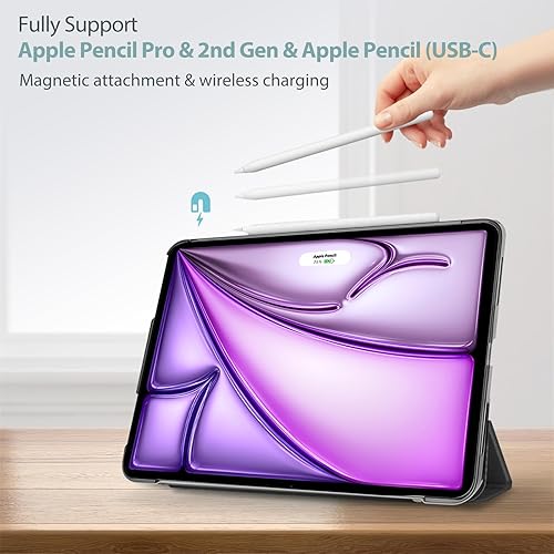Miniatura 3 de ProCase Funda inteligente para iPad Air de 11 pulgadas M3 M2 2025 202410.9 Air 5 4 generación 2022 2020, funda protectora para Air 5 4, color negro