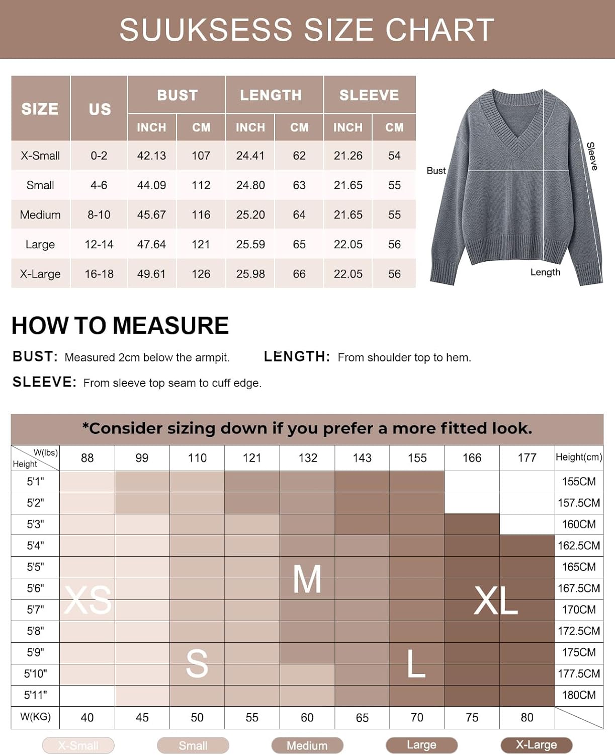 SUUKSESS Women Cashmere Blend Oversized V Neck Long Sleeve Pullover Sweaters - Image 6