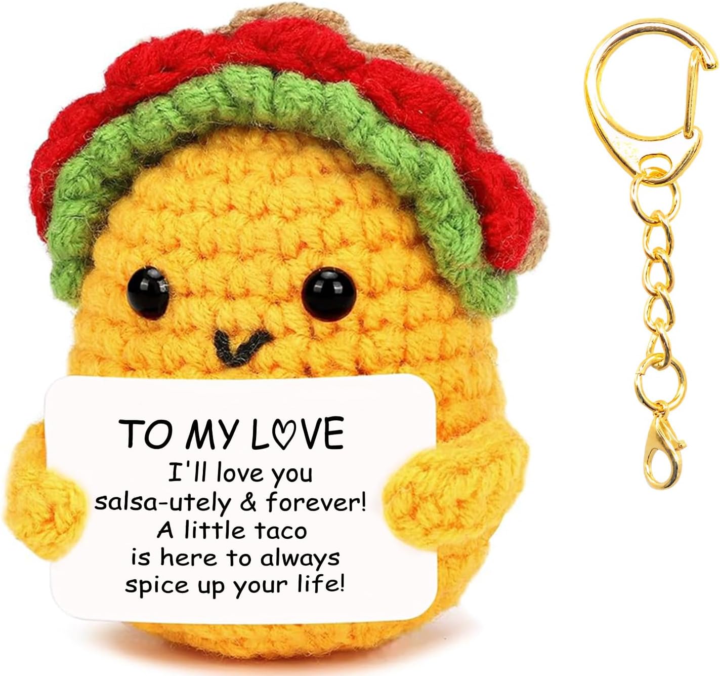 Positive Crochet Axolotl, Emotional Support Animals, Handmade Axolotl Decorations for Family Women Men Worker, In Case Nobody Told You Today, Mini Funny Positive Animals
