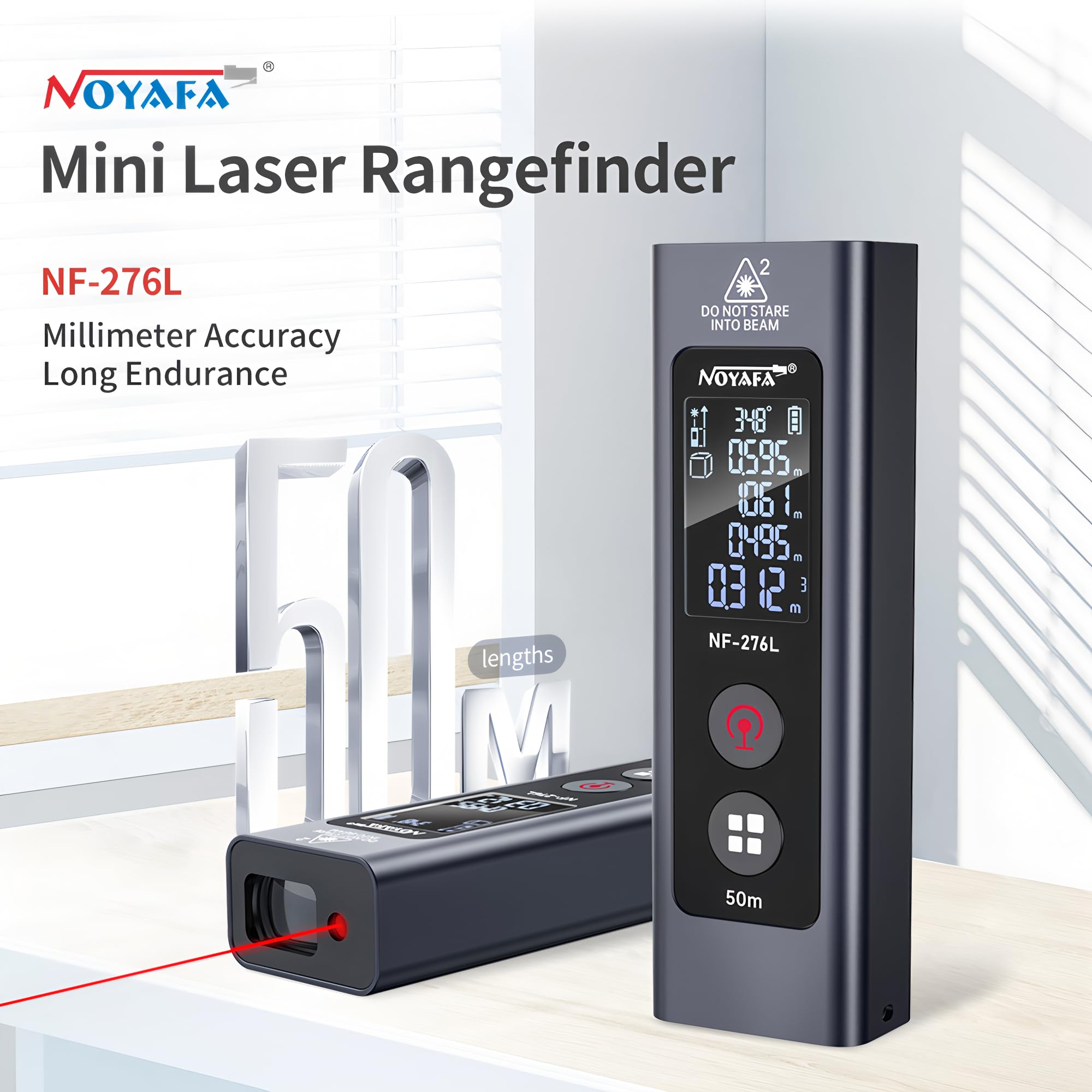 Mini télémètre laser NF-276L 50m, instrument de mesure électronique, règle de mesure, ruban de mesure pour niveau, outil de test