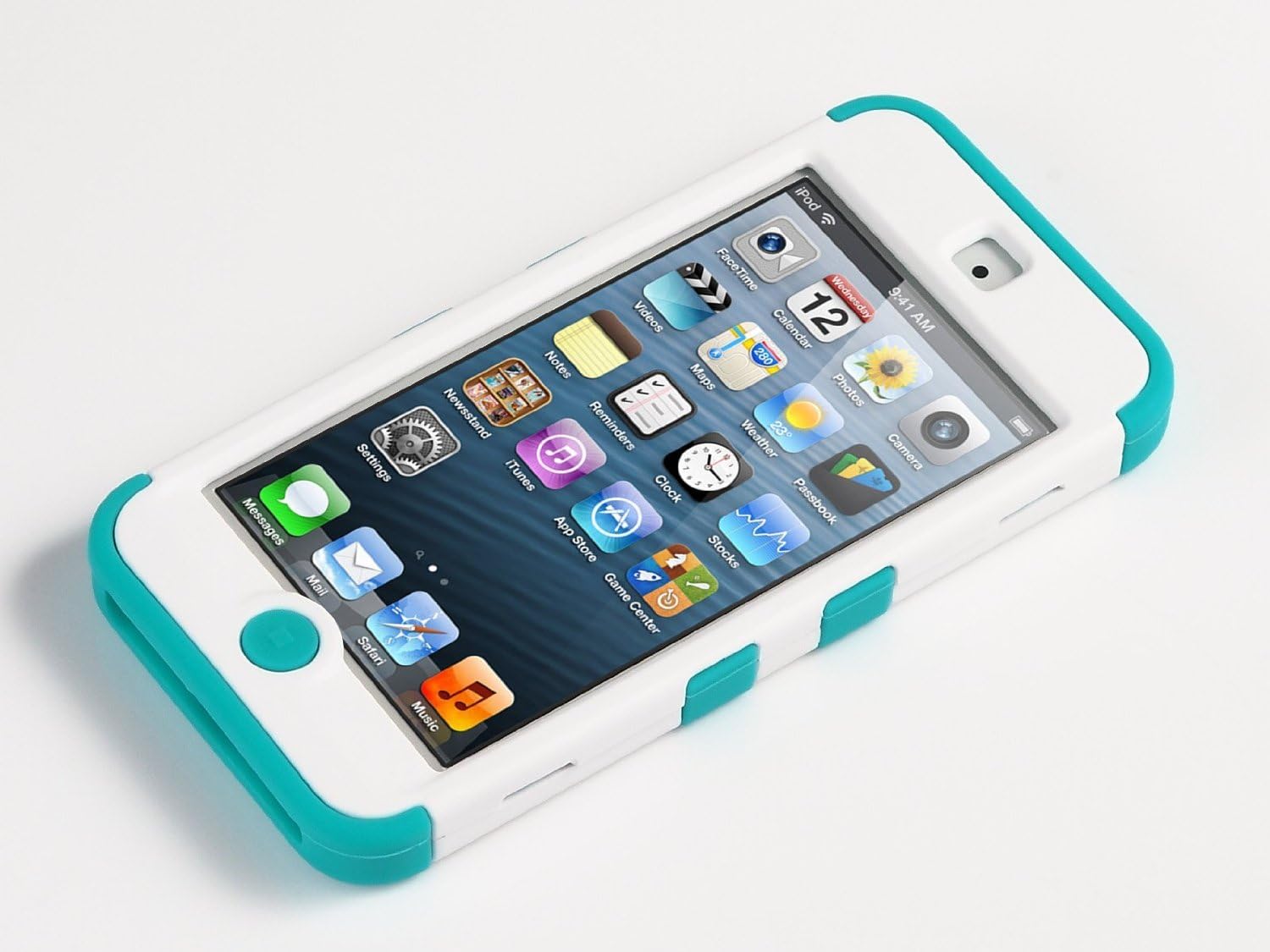 ULAK Case for iPod Touch 6 & 5th Generation, ULAK Anti Slip Anti-Scratch iPod Touch Case Shockproof Protective Cover with Hybrid High Soft Silicone + Hard PC Case (White/Blue)