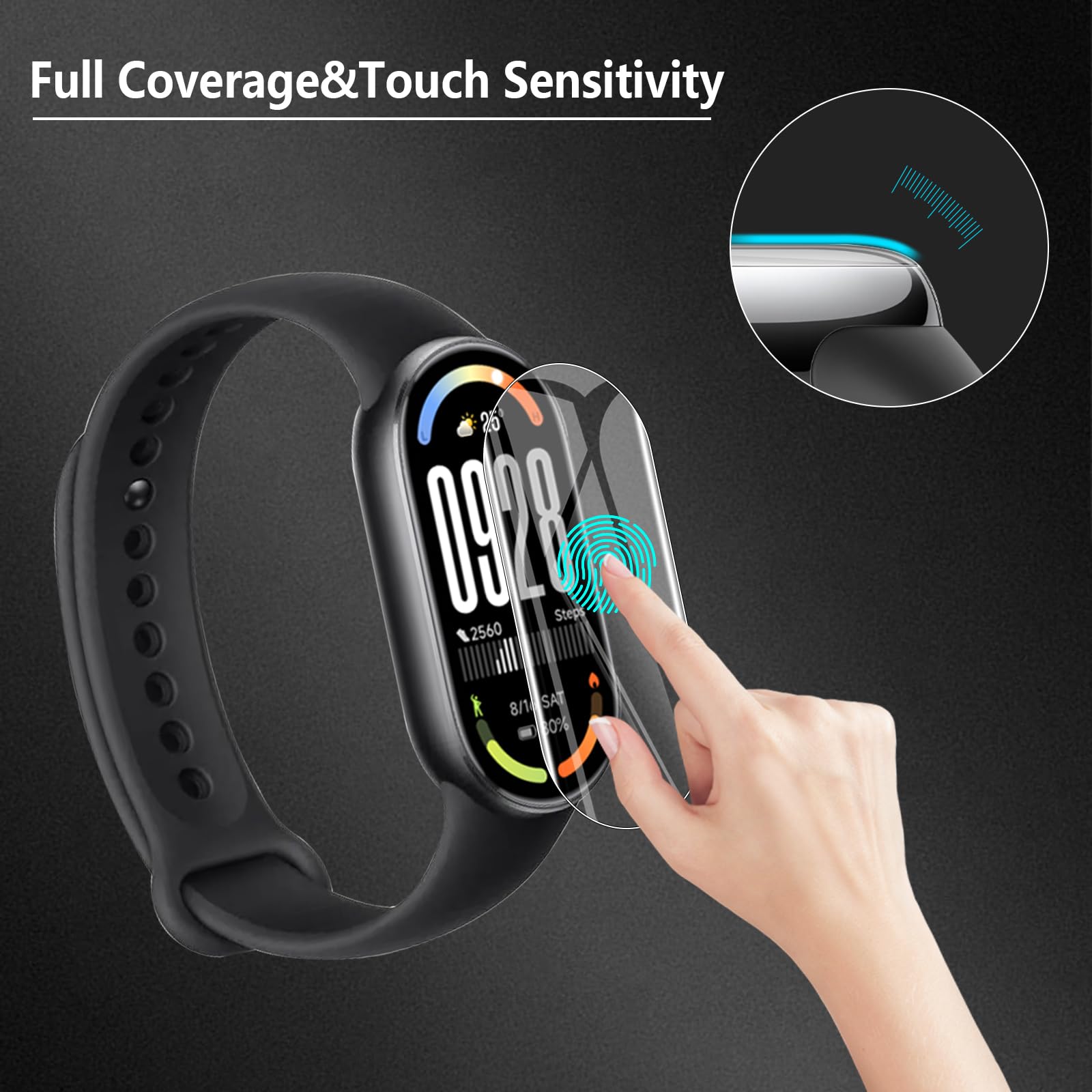 WFTE Ochraniacz ekranu do Xiaomi Band 10, [4-pak] elastyczna folia ochronna na ekran TPU [pełne pokrycie] [HD Clear] [bez pęcherzyków powietrza] ultracienka miękka folia TPU - rozmiar
