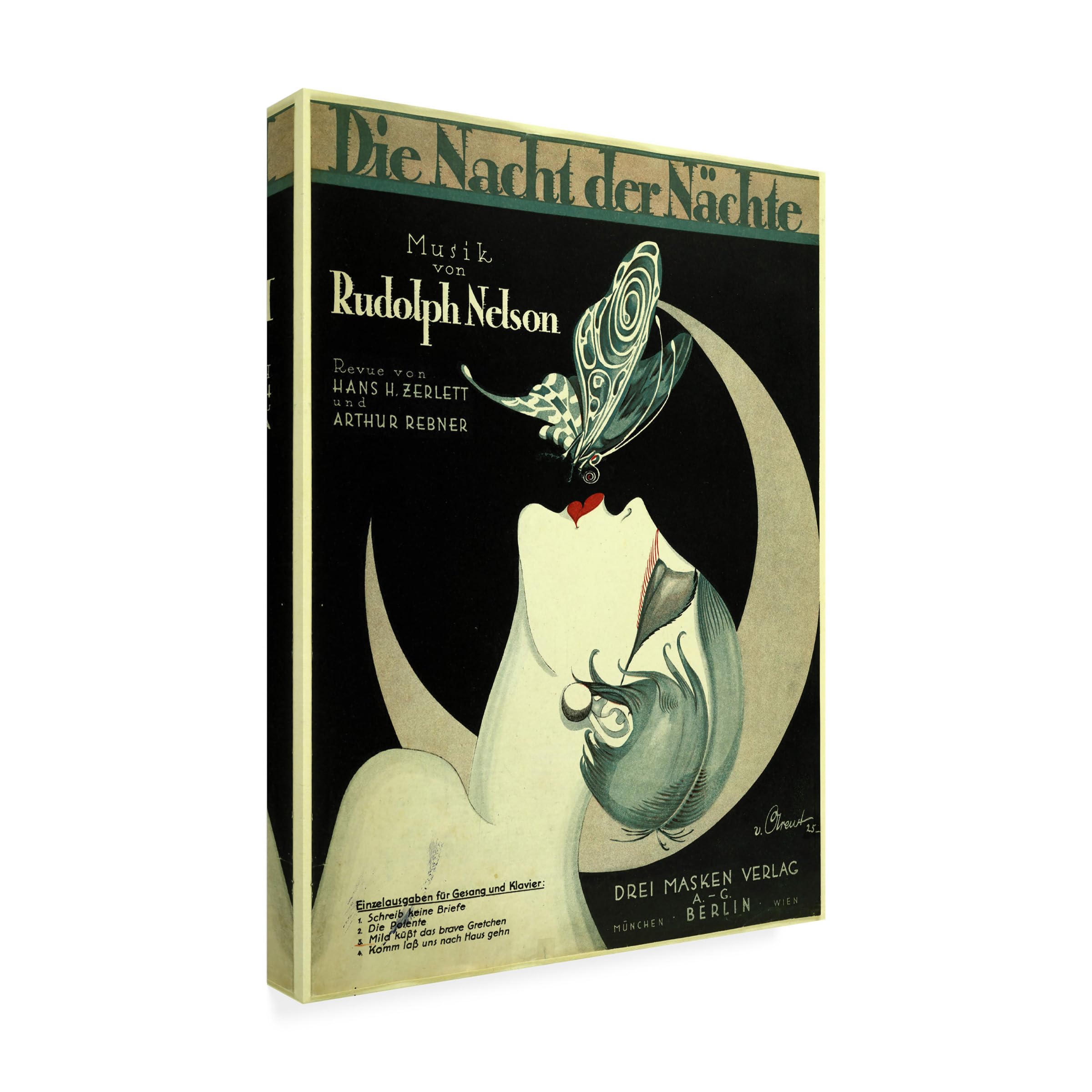 Wrapped Canvas Wall Art - Vintage Apple Collection 'Art Deco Auto' Wall Art for Living Room, Bedroom, or Office Décor - 14x19