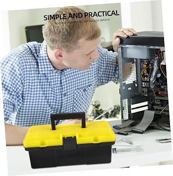 Thickened Plastic Tool Box with Buckle Closure Large Capacity Daily Use Tool Organizer for Power and Hand Portable Storage Case for Office and Home