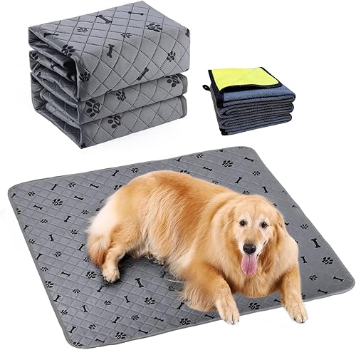 Almohadillas lavables para orina de perro, superabsorbentes, paquete de 2 almohadillas reutilizables de primera calidad de 36 x 48 pulgadas,
