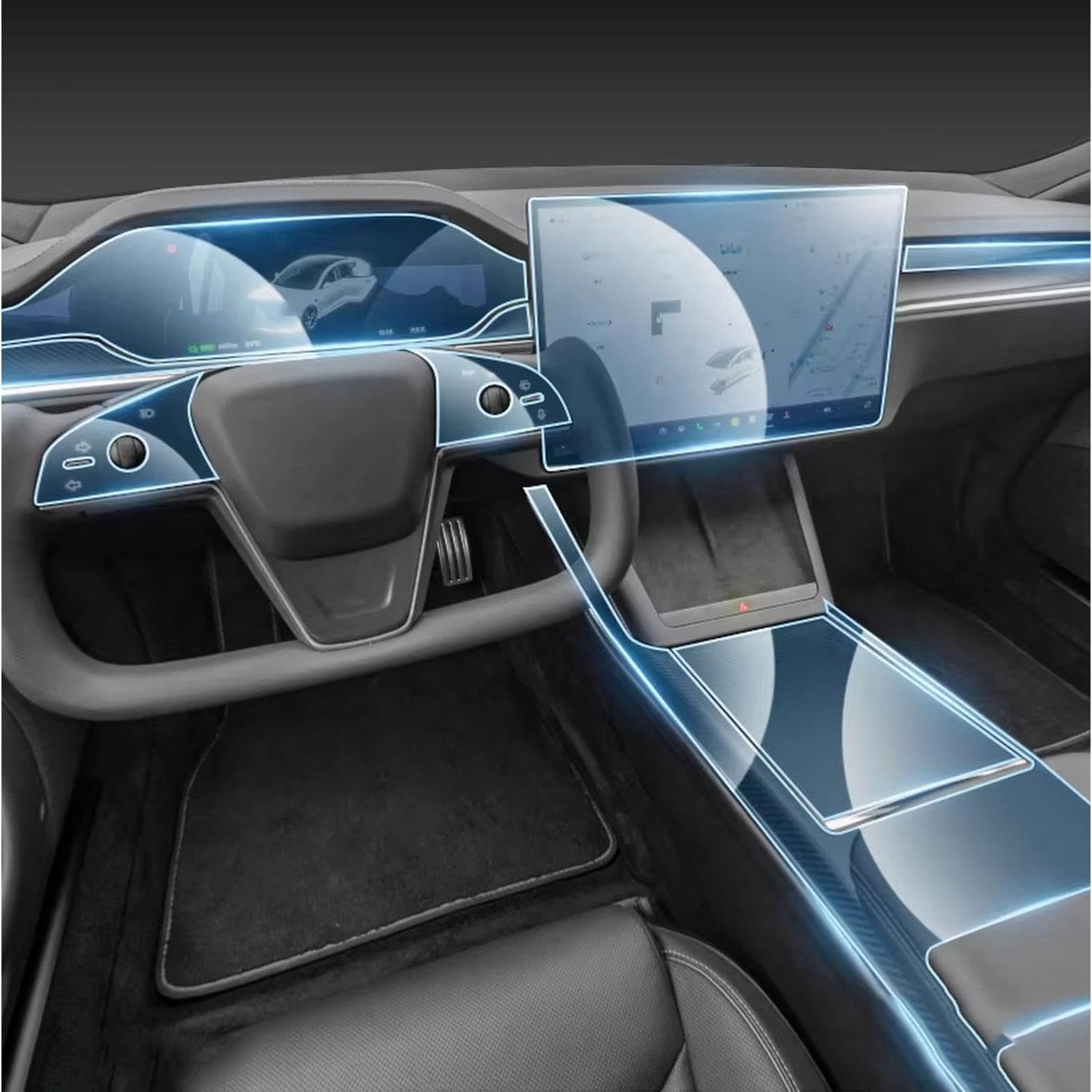 Écran Tesla Model S rayé ? Solution film de protection TPU 2022-2024 - 4