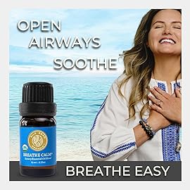 Silk Road Organic Breathe Calm Essential Oil Breathe Easy Blend, 100% Pure USDA Certified Aromatherapy for Cold, Cough, Congestion, Allergy Relief, & Wellness - 10 ml Dropper