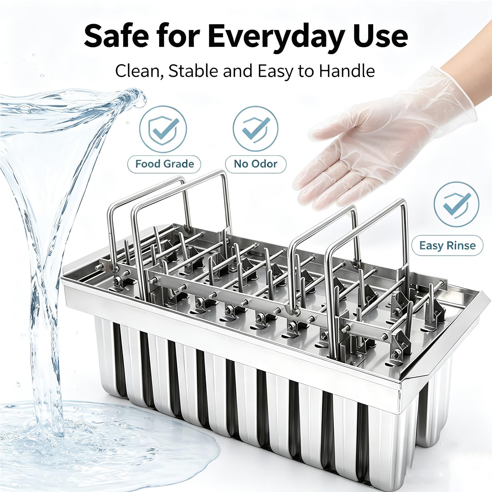 Moldes para Paletas de Acero Inoxidable de 20 Cavidades