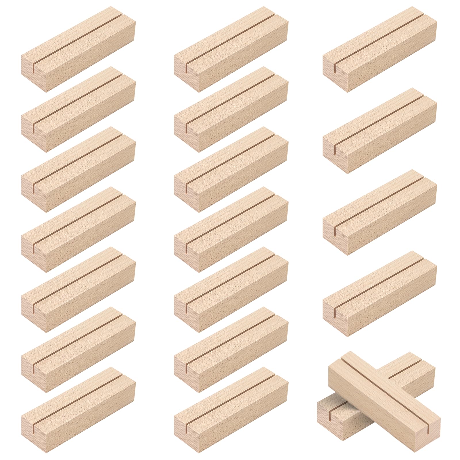 WISYOK Kartenhalter Holz, 20 Stück Tischkartenhalter, Kartenständer Holz, Postkartenhalter, Holzständer, Menükartenhalter, Fotohalter für Hochzeiten, Partys und Bankette (10 x 3 x 2cm)