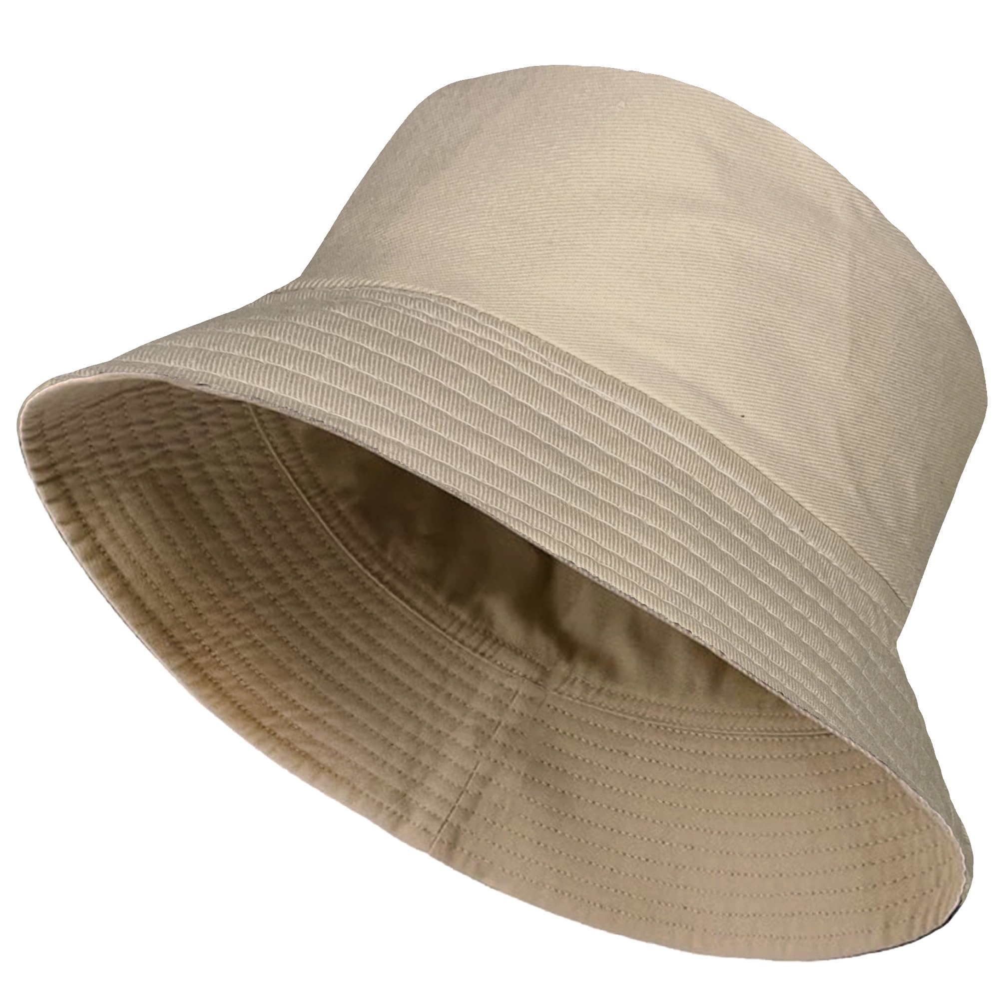 Toskatok Unisex Sand/Stone Upf 50+ Mens Womens Reversible Cotton Blend Summer Bucket/Bush Hats