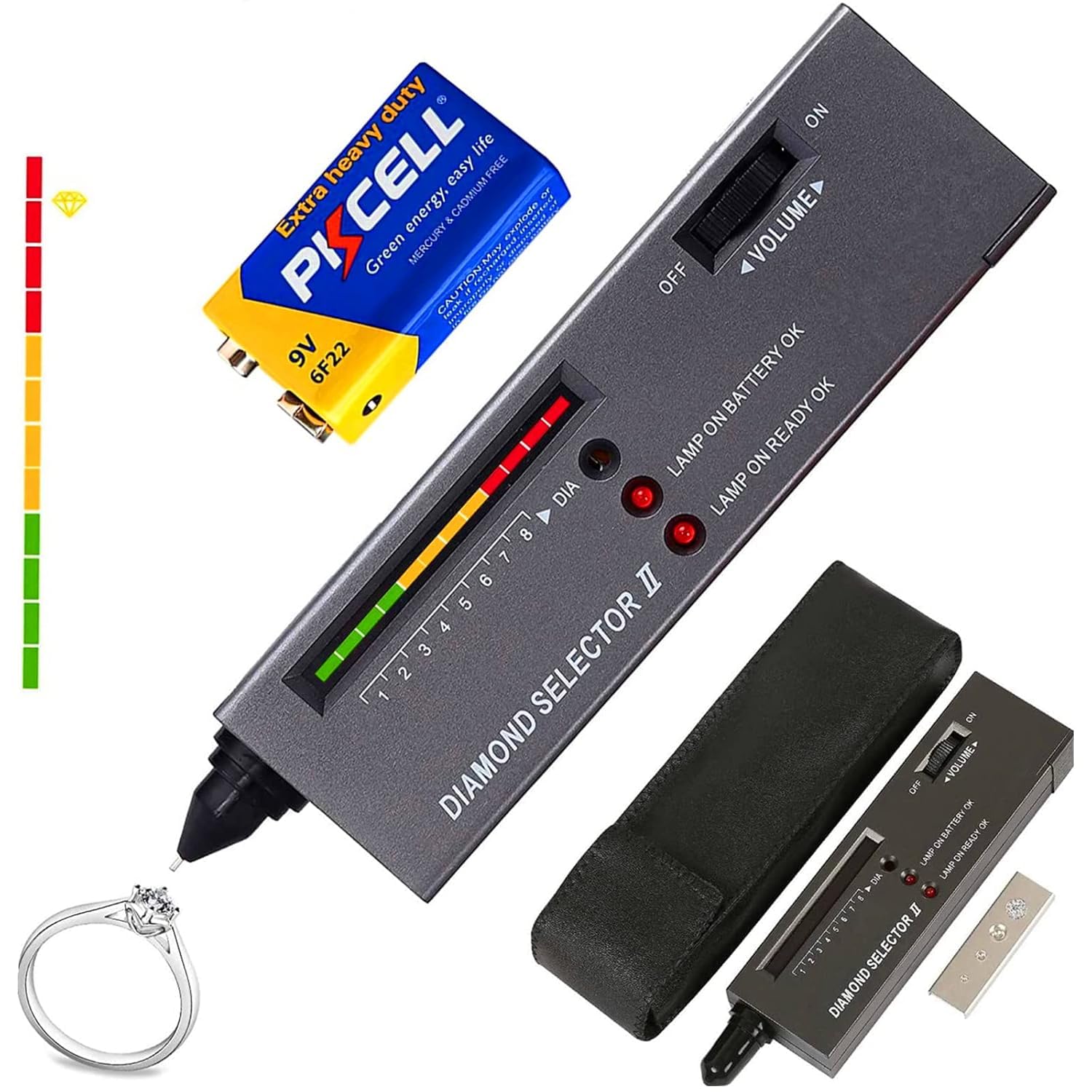 Morris Original Diamond Selector 2 & Ruby Tester Kit with 30X22mm 60x12mm(60X) LED Jewelry Loupe, 60X Currency Detecting Microscope, Pocket Notebook & Anti-Static Precision Tweezers Set-image-40