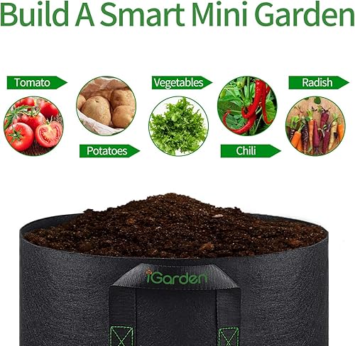 Miniatura 8 de Bolsas de cultivo macetas inteligentes con asas de tela no tejida de alta resistencia bolsa de cultivo para vegetales