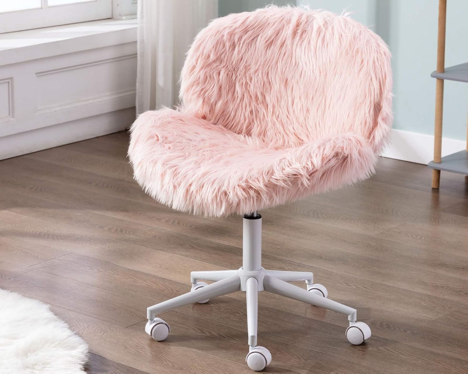 Buy Cimoo Pink Vanity Chair Faux Fur Swivel Desk Chair Cute Fluffy Armless Office Chair Rolling Makeup Chairs For Teens Bedroom Study Room Buy Cimoo Pink Vanity Chair Faux Fur Swivel Desk Chair Cute Fluffy Armless Office Chair Rolling Makeup Chairs For Teens Bedroom Study Room
