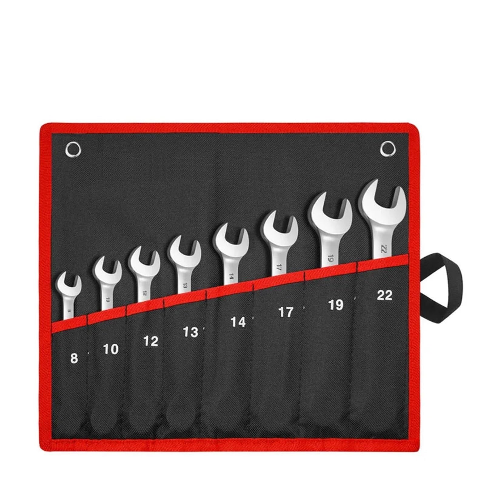 Bcxzppqdl 8Pcs(8-22Mm) Ratcheting Combination Wrench Set Metric Flexible Head Spanner Set Chrome Vanadium Steel Cr-V Flex-Head Ratchet Wrench Set(8Pcs(8-22Mm))