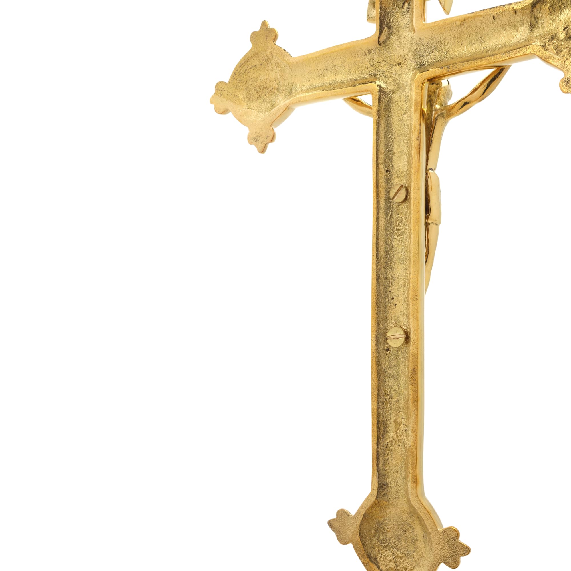 Needzo Crocifisso cattolico in ottone, croce religiosa per casa e chiesa, regalo per battesimo o cresima, 31 x 17 cm