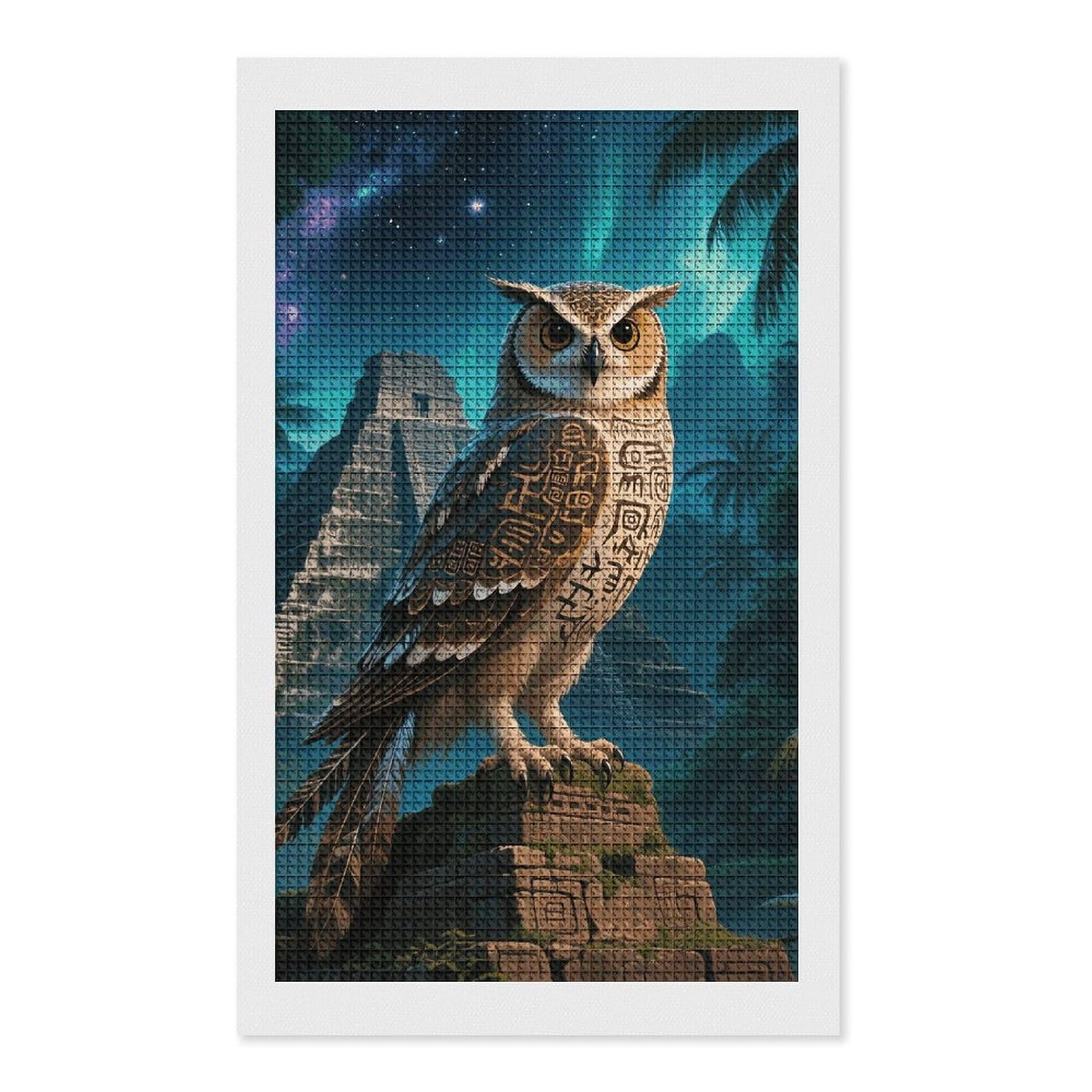 FodPand Maya Owl 5D Diamond Painting Kits for Adults Beginners Full Drill Square Diamond Dots Pictures Gem Art Supplies for Home Wall Room Decoration DIY Craft Set Gift 12X20