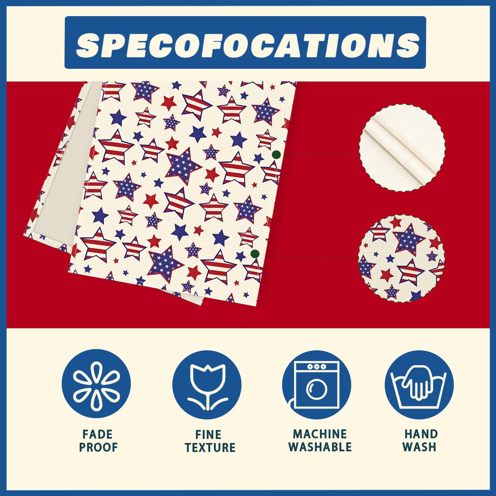 XCHI America Stars Patriotic Table Runner – 13x72 Inch, 4th Of July Memorial Day Decoration For Home Kitchen - View #3