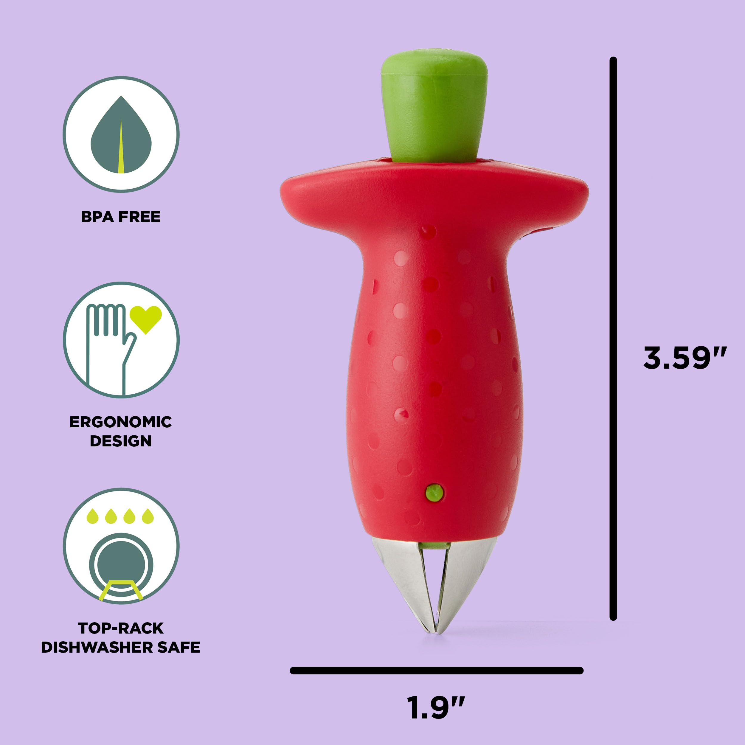 Chef'n Stemgem Descorazonador Fresas, Acero Inoxidable, 12.7 x 5.1 x 2.5 cm