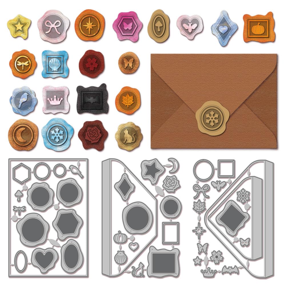 Matrices de découpe en métal pour cachet de cire fleurs et papillons GLOBLELAND