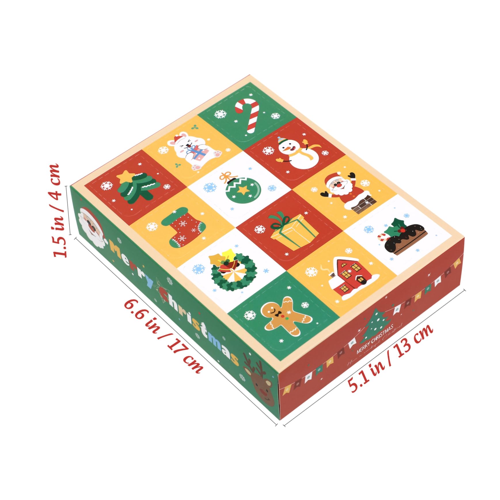 Zerodeko 2 Series Caja De Navideña Compartimentos De Caja Vacía Para Dulces Y Pasteles Ligera Y Para Fiestas Y Celebraciones 10 Piezas*2