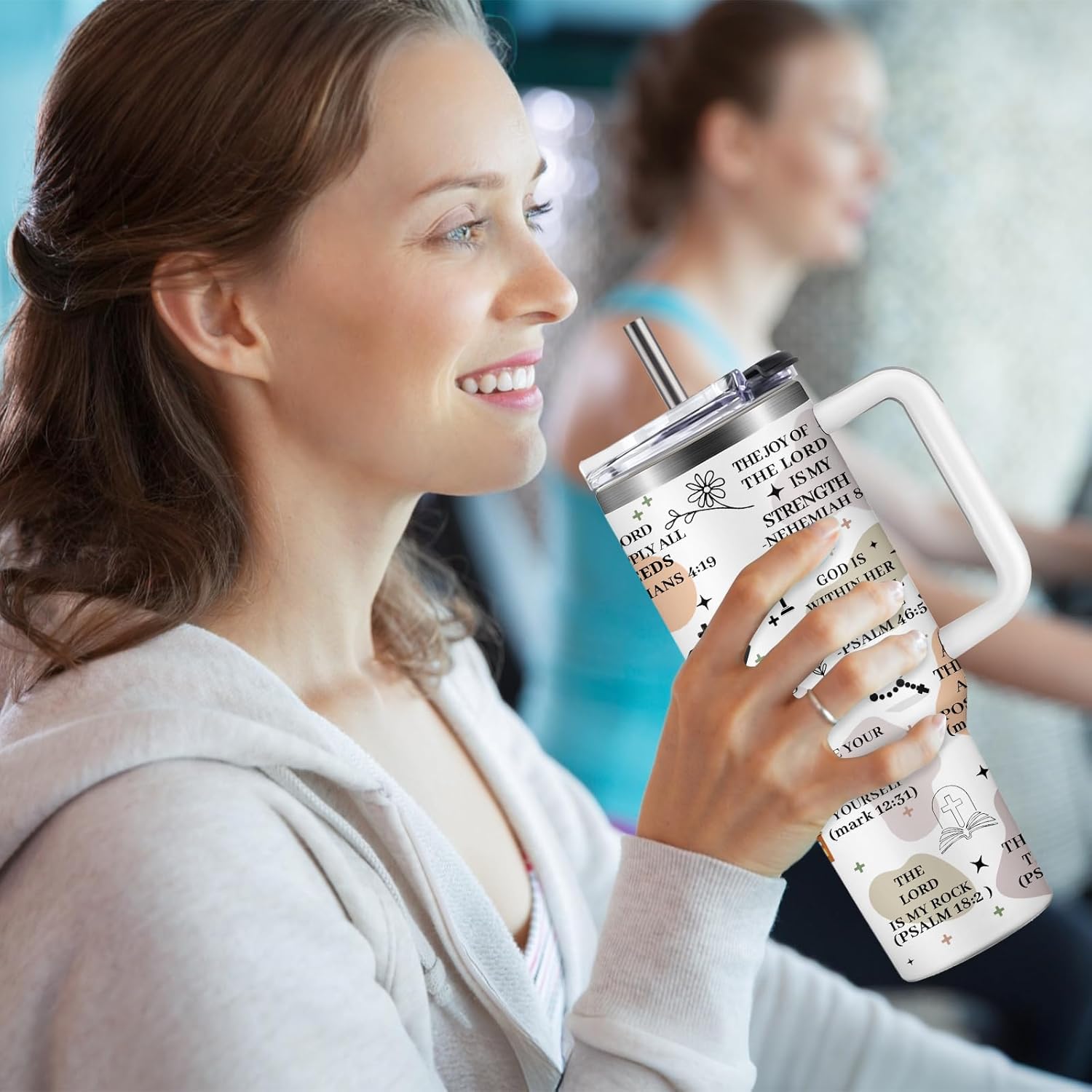 My Daily Bible Affirmations Tumbler 40oz, Christian Tumbler for Women with Bible Verses, Insulated Travel Mug & Faith-Based Gift for Mom, Wife, Best Friend - Birthday Christmas Presents - Image 3