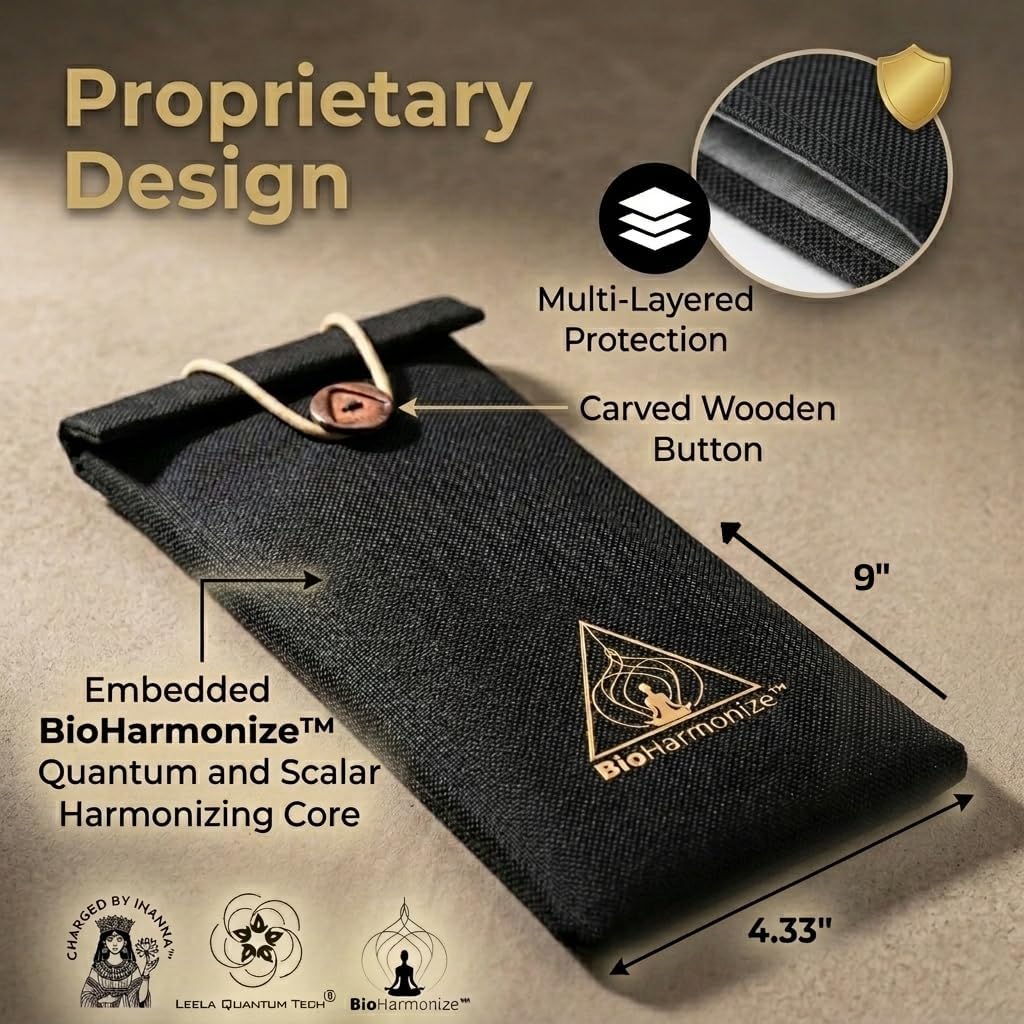 Phone Detox System | Privacy Phone Sleeve + Device Harmonizing Stickers | Quantum + Multi-Layer Faraday Tech | 2-Step Day & Night Use | Home & Travel