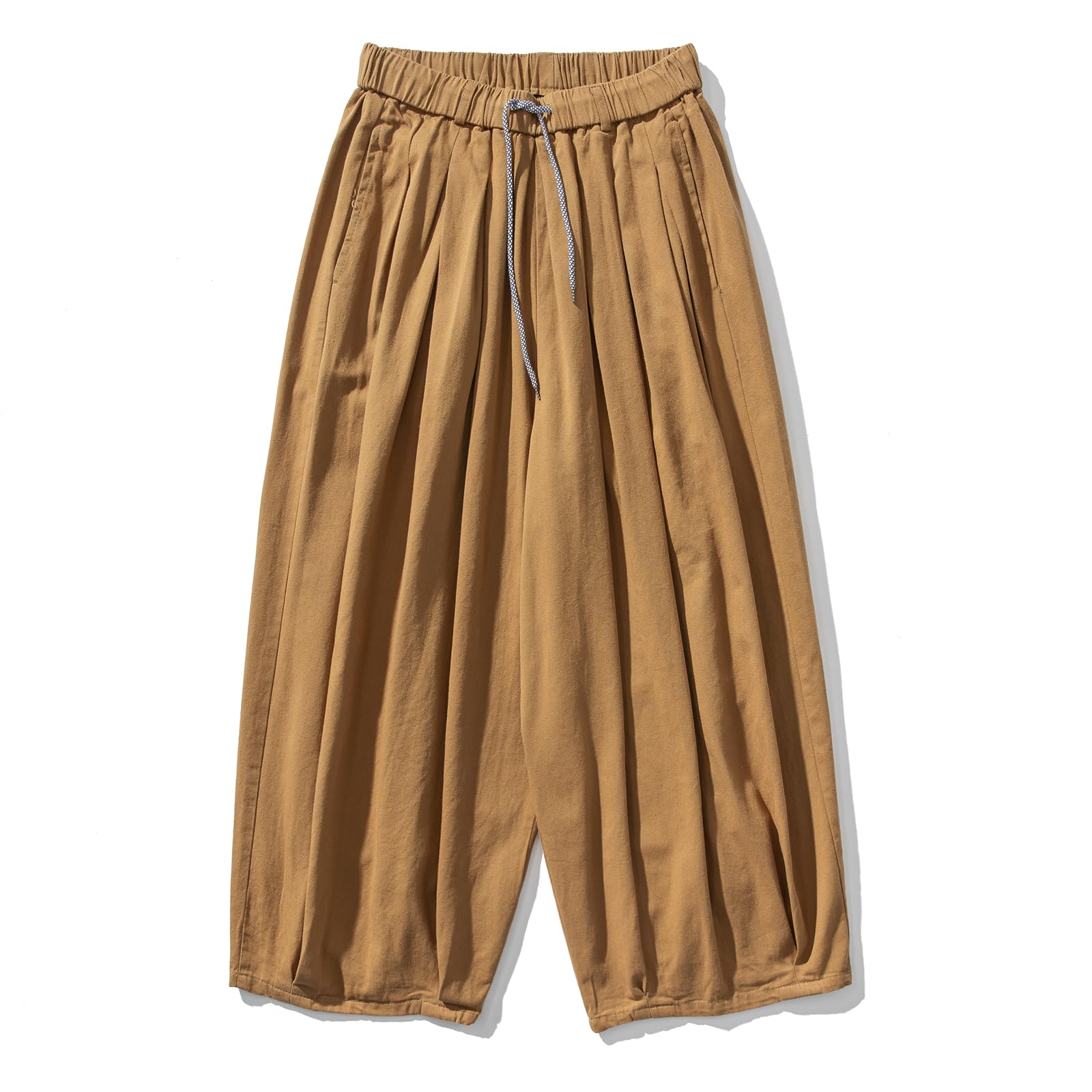 GURUNVANI Pantaloni harem da uomo a gamba larga giapponesi pantaloni larghi casual elastico in vita pantaloni