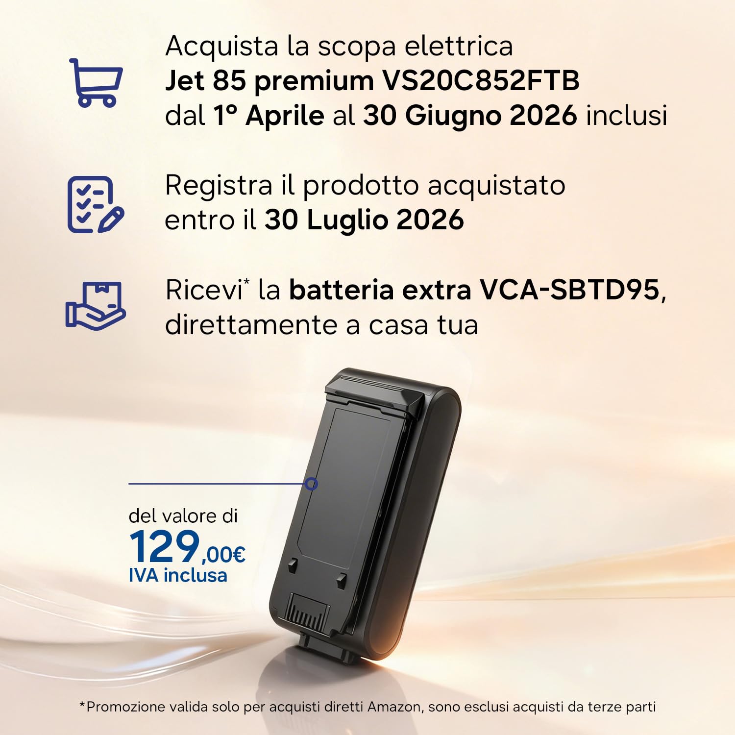Samsung Scopa Elettrica VS20C852FTB/WA Jet 85 Premium, Potenza 210W, Aspirapolvere Senza Filo, Fino a 60 Min di Autonomia