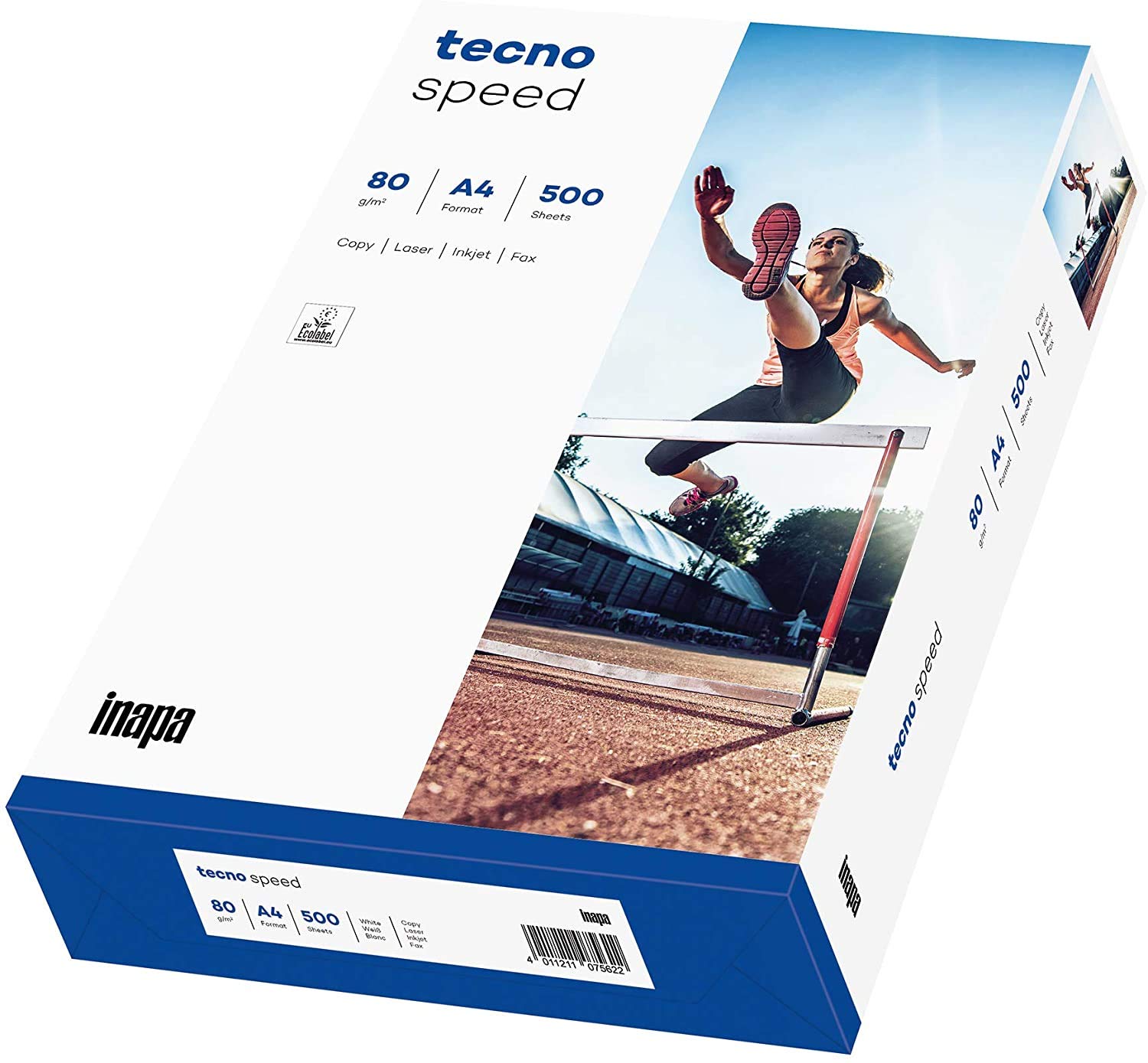 inapa tecno Speed Druckerpapier: 80 g/qm², A4, weiß, 5000 Blatt (2 Kartons à 2500 Blatt) - ideal für schnelles und problemloses Drucken