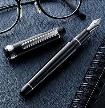 Platinum Fountain Pen #3776 Century Rhodium Finish Black