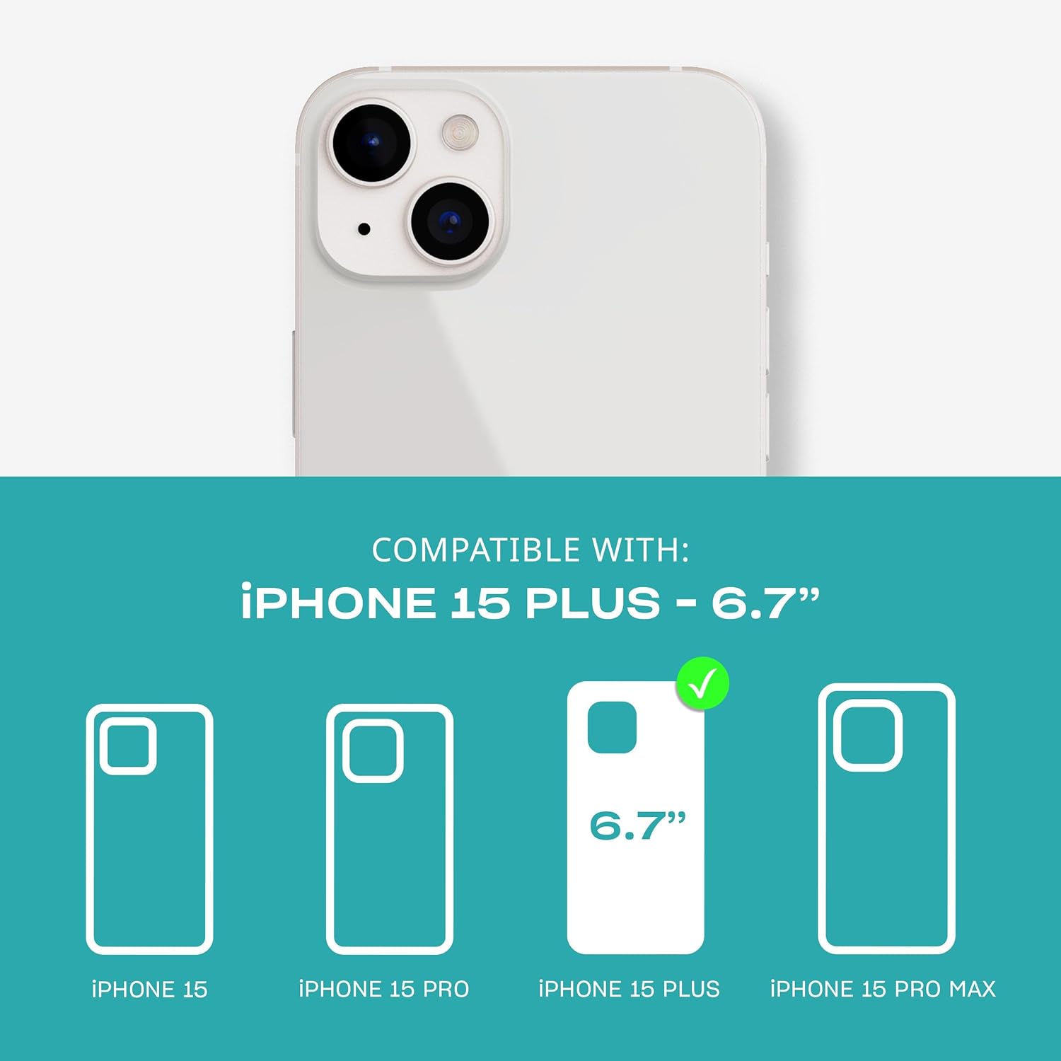 Tech21 FlexQuartz Phone case for iPhone 15 Plus - Compatible with MagSafe - 15x Military Standard Protection - Cherry Blossom Design