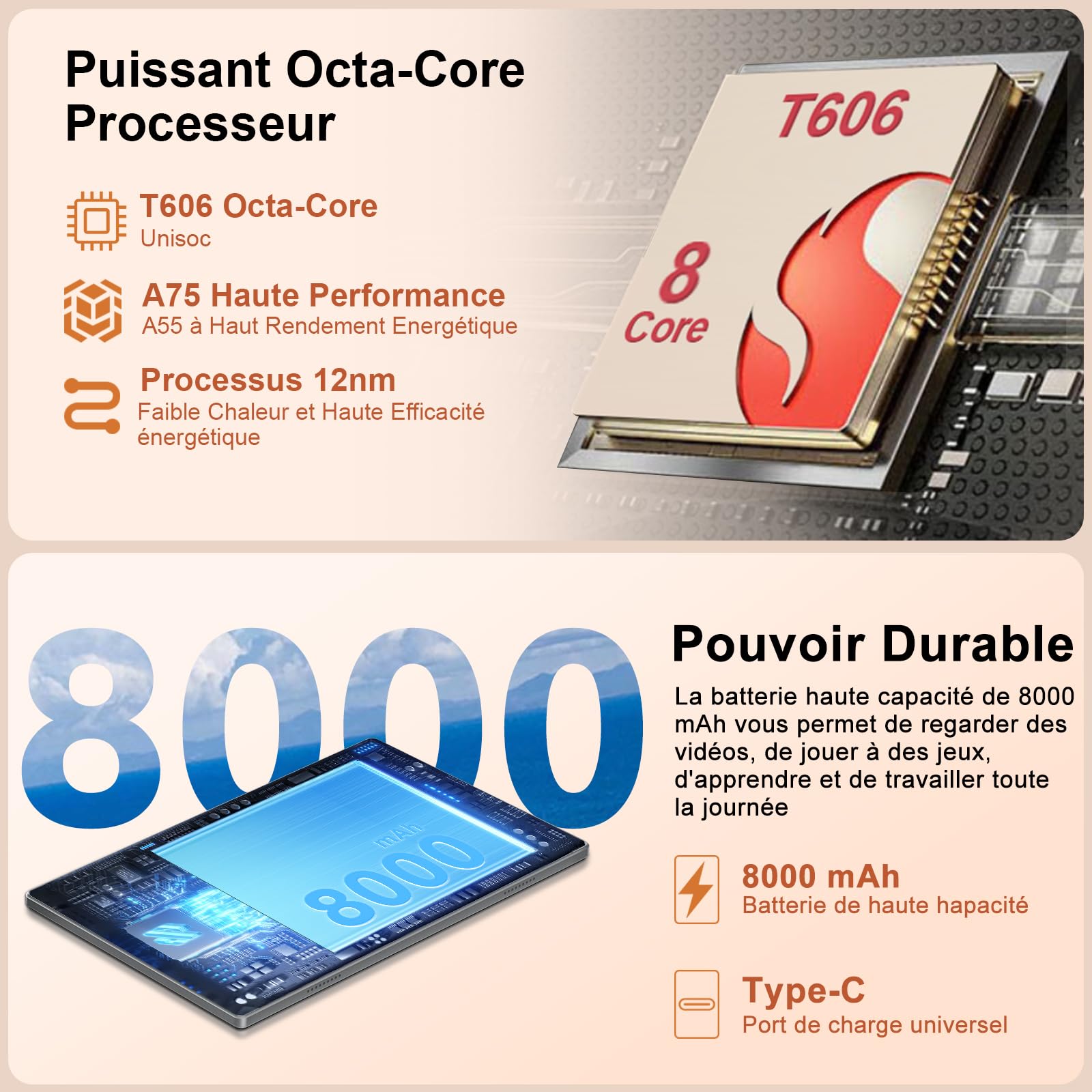 Tablette Android avec Écran HD 7 Pouces, incluant Coque Anti-choc – Rose