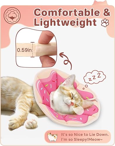 Miniatura 2 de Pawfun Collar de cono de gato, suave, collar protector de recuperación para gatos para dejar de lamerse después de la cirugía, cómodo collar
