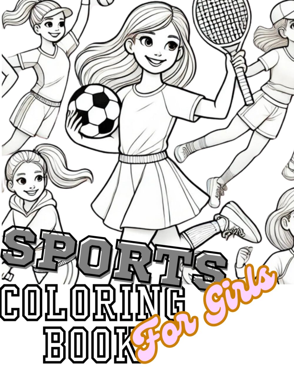 Sports: Coloring Book For Girls - Girls In Sports Coloring Book for girls of all ages