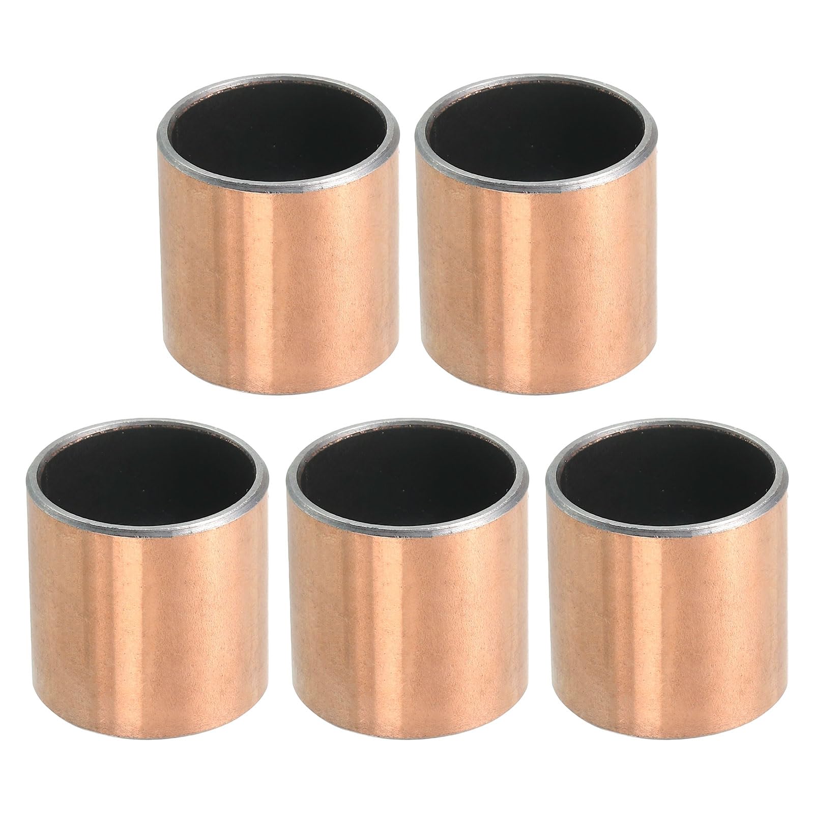 uxcell 5 Pcs Sleeve Bearing 7/8" Bore x 1" OD x 1" Length Plain Bearings Wrapped Oilless Bushings Self-Lubricating Bushings for Sliding Parts of