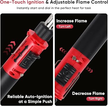 Butane Soldering Iron Pen Basic Kit, Cordless Self-Igniting Adjustable Flame Soldering Torch with 8 Interchangeable Tips and Refillable Tank