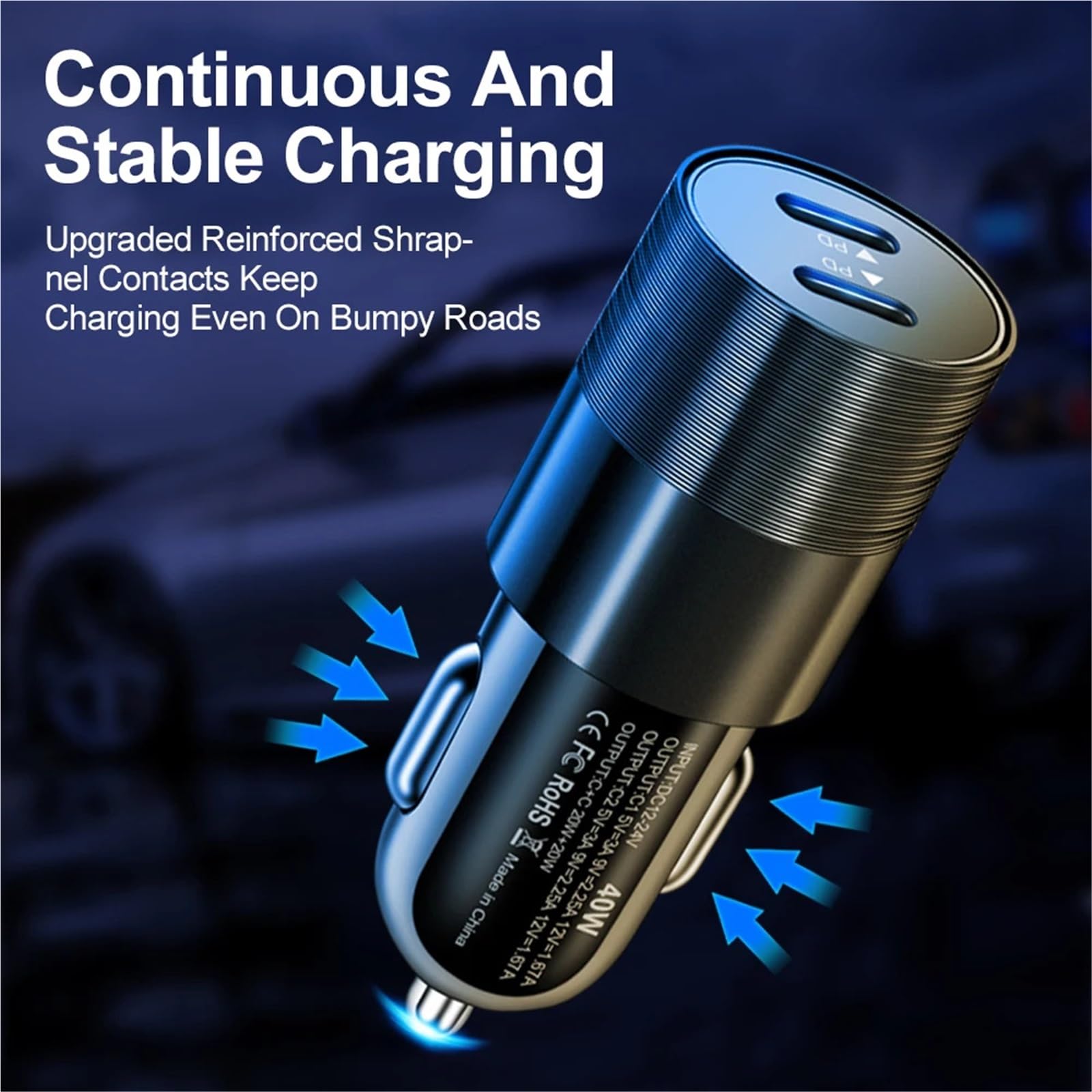 caricabatterie auto, Adattatore Dual PD da 40 W(Silver)