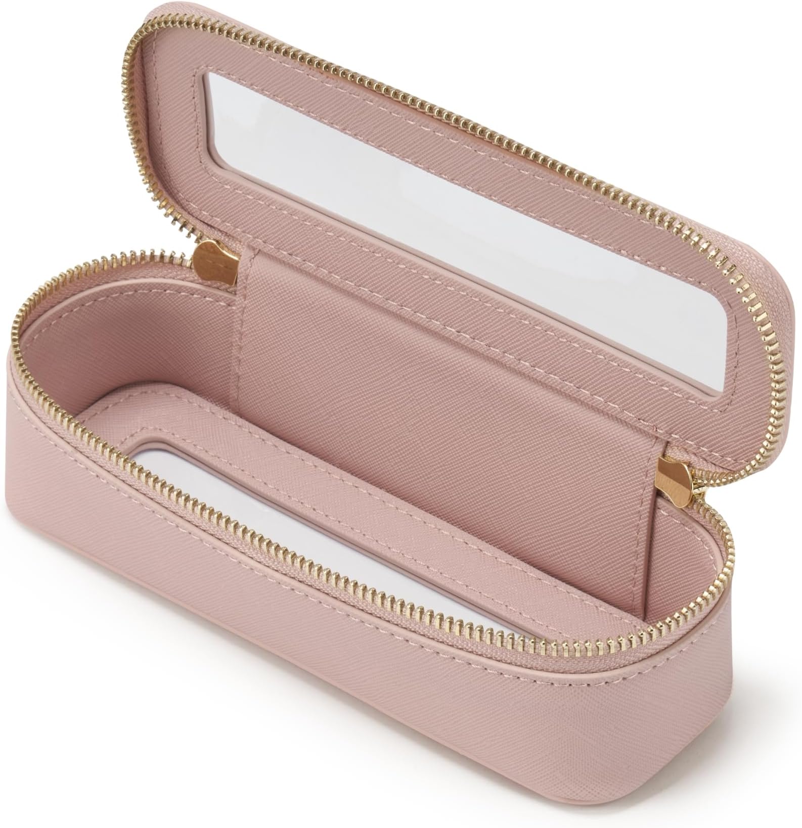 Makeup Brush Travel Case Slim Makeup Bag for Women Clear Cosmetic Bag Cute Makeup Case Pink Toiletry Bag for Traveling Transparent Car Makeup Bag Aesthetic Makeup Brush Bag